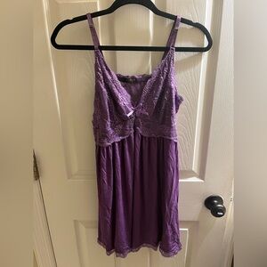 Purple lace slip/chemise size L good condition